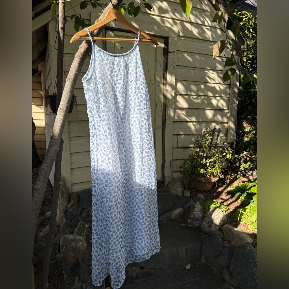 Vintage Blue and White Midi Dress AMYTOO!